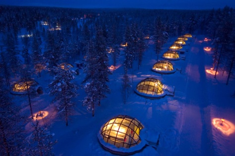Glass Igloos that let you see the Northern Lights